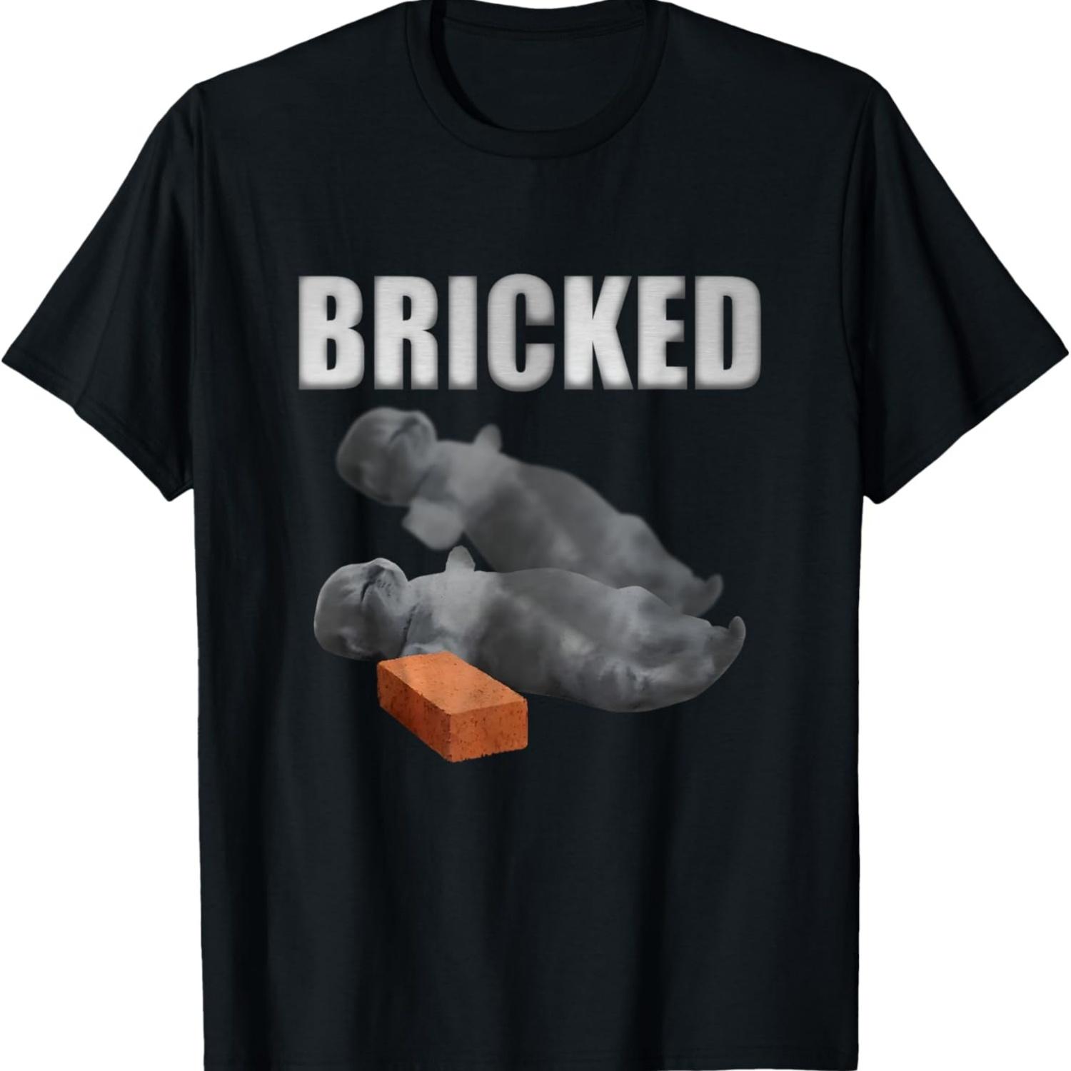 Bricked Funny Cat Knocked Out, Italian Brainrot Cat Meme T-Shirt for Men Women S