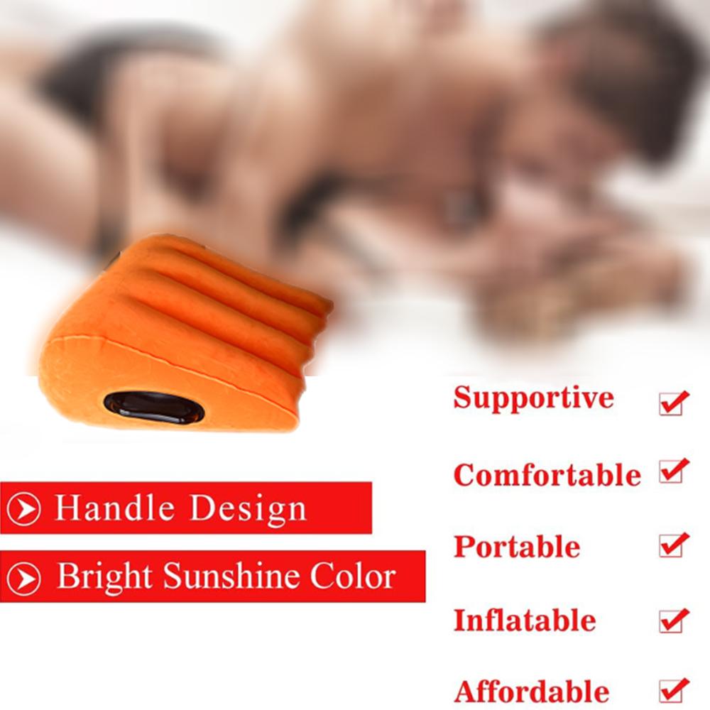 Inflatable Triangle Pillow Couples Toy For Deeper Position Support Ramp Cushion Furniture Adult Sex Toy For Men Women Couples