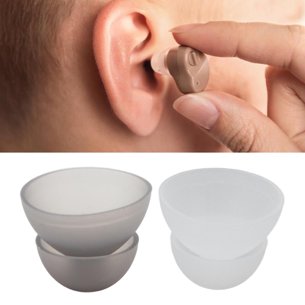 10PCS Hearing Aid Domes 12mm/0.5in Double Layer Soft Silicone Washable Removable Anti Static