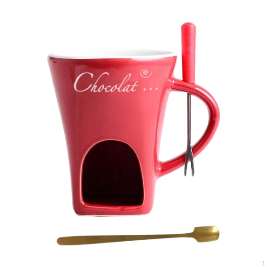 Keramik Schokoladenfondue, Schmelzbecher, Butterwärmer, Fondue Tassenset für Geburtstagsgeschenke, Muttertag