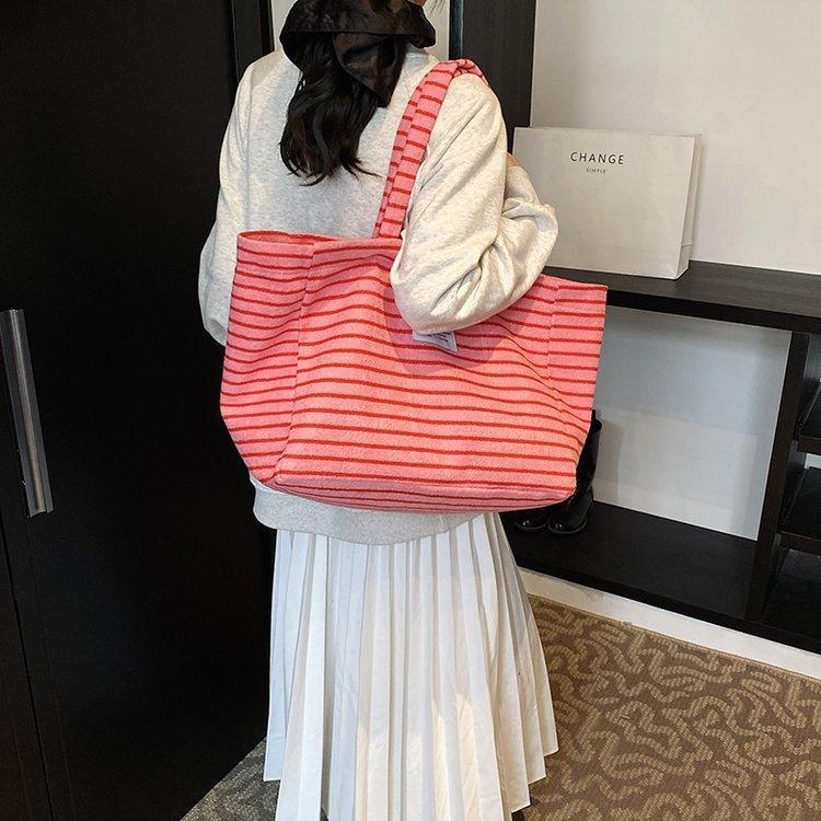 New Niche Bag, Striped Fashion, Lazy Style Tote