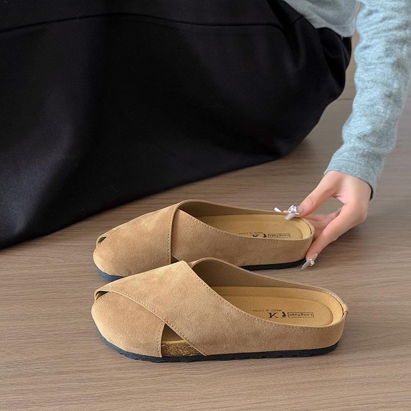 

Fashion Women s Sandals Summer 2025 Roman Flat Sandals Female Round Head Thick Heels Platform Shoes Casual Buckle Strap Hollow Sandals 35 темно-коричневого