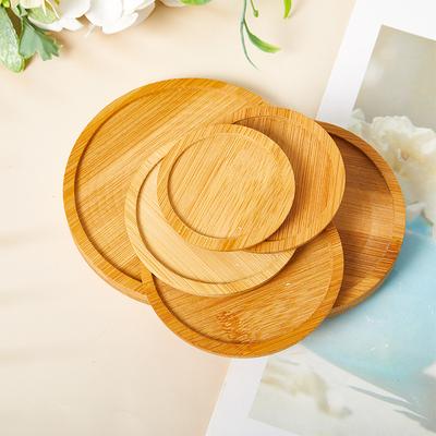 1Pc Bamboo Tray Bonsai Holder Round Plant Stand For Succulent Pot Garden Tools
