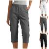 Calças de Trabalho Femininas Cropped com Bolsos