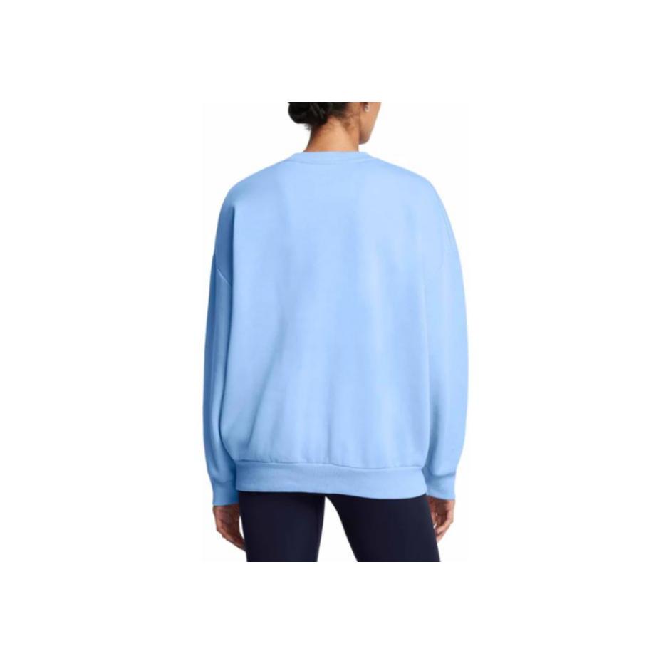 Under Armour Rival Loose Crew Neck Long Sleeve Sweatshirt Women Tops Sky-Blue 1386463-465