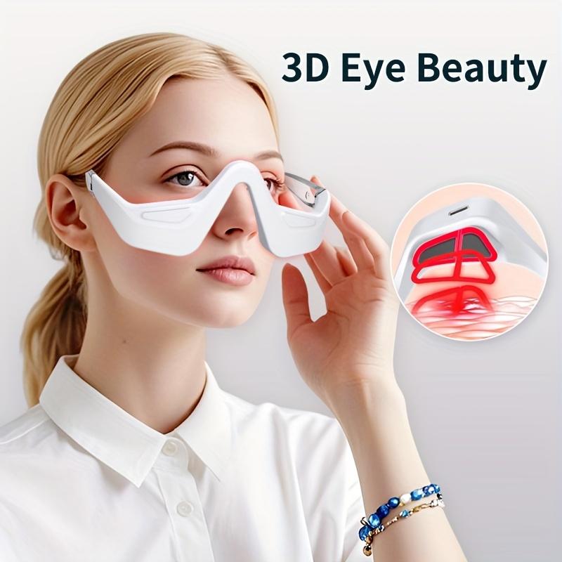3D Eye Massager - USB Rechargeable, LED Eye Care Device for Dark Circles, 3 Massage Modes / 3 Adjustable Intensities, Mother's Day, Halloween