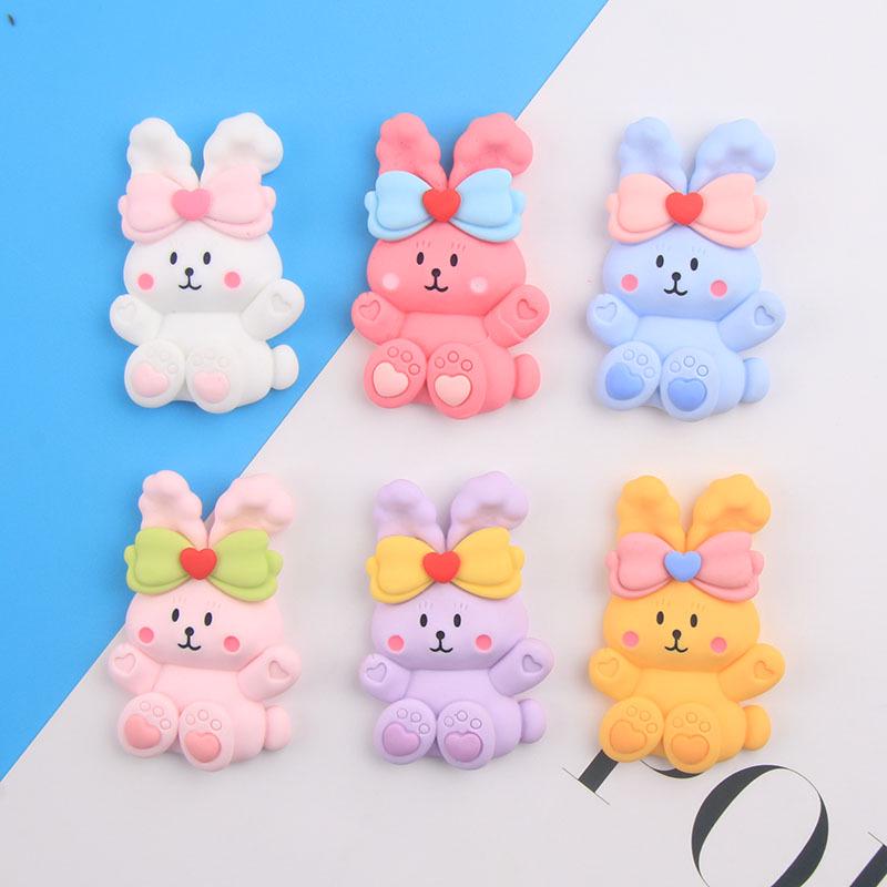 

Cute Rabbit Resin Bow Tie Phone Case and Accessories Set