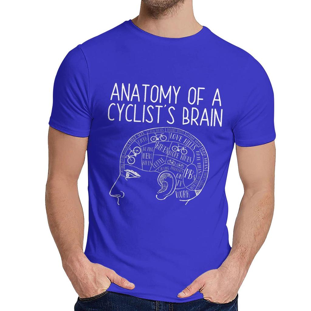 Summer Man T Shirt Cycling Funny Design Anatomy Of A Cyclists Brain Natural Cotton Graphic O