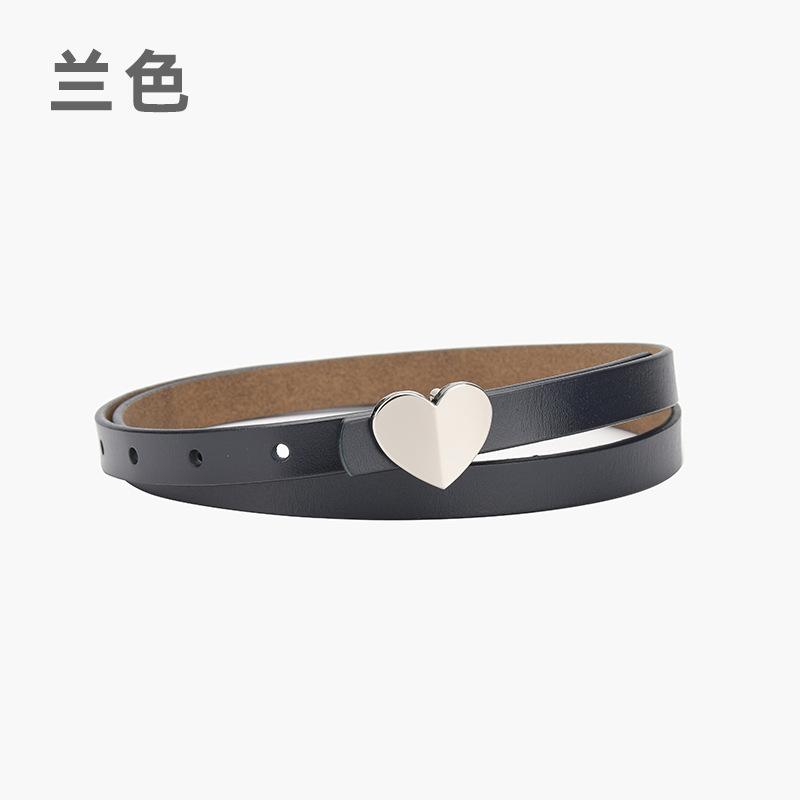 Leather Belt Women'S Thin Jeans With Decoration And Dress Pants Simple Style Heart-Shaped Belt