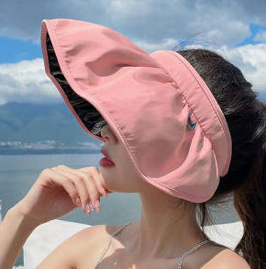 Women's Foldable Wide-Brim Sun Hat - UV Protection for Summer Cycling