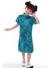 Girls' Ethnic Summer Dragon & Phoenix Tang Suit Qipao Performance Dress - Red