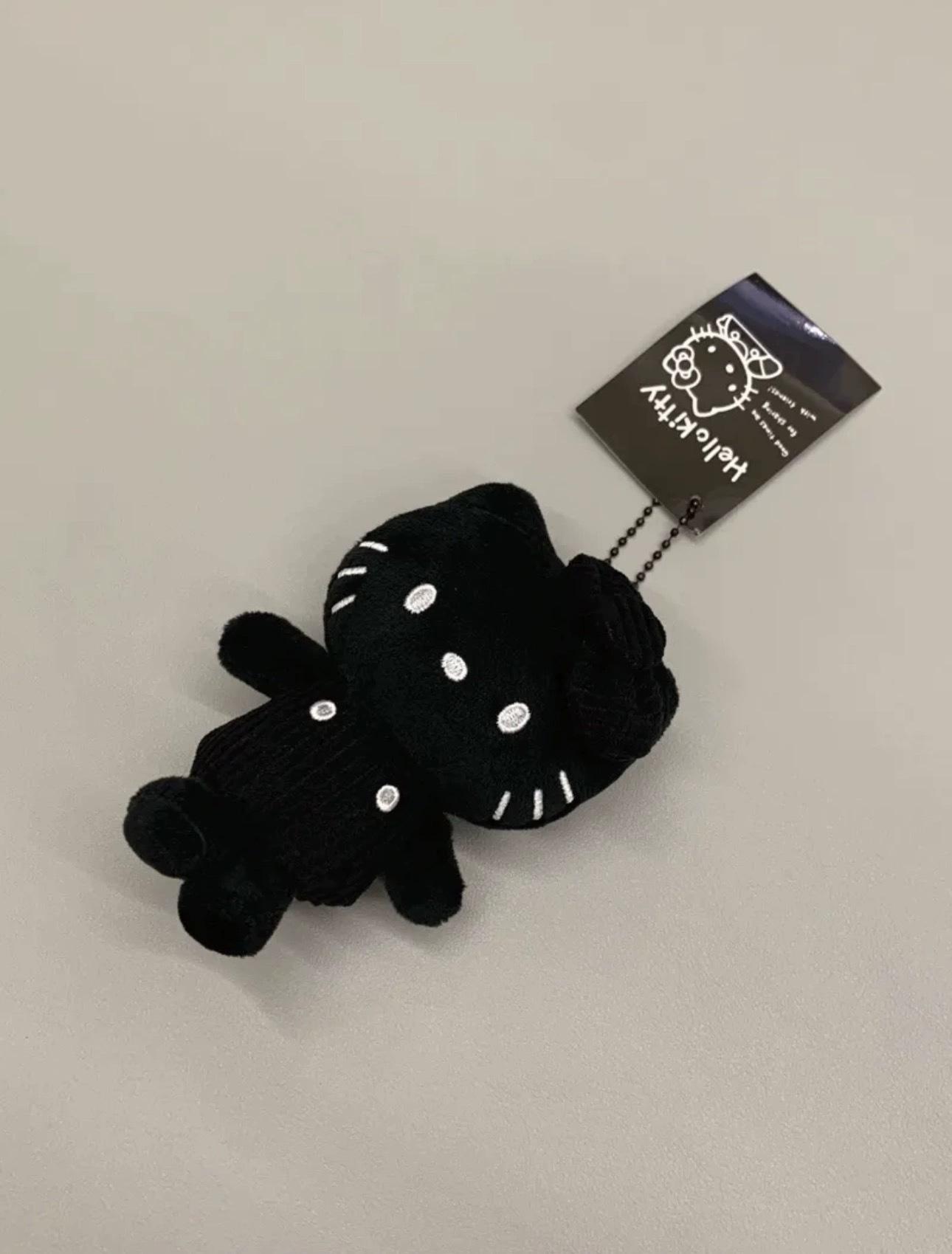 

50th Anniversary Hello Kitty Doll Pendant Keychain: Women s Black Leather Backpack Accessory