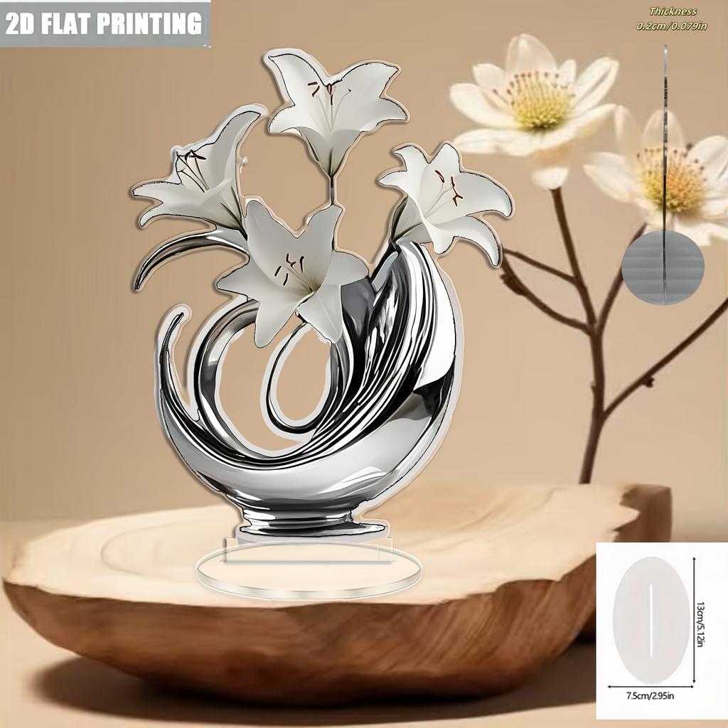 1pcs Table Flower Decoration - Desktop Plaque, Suitable for Living Room, Bedroom, Study, and Office Decoration, Four Seasons Decoration