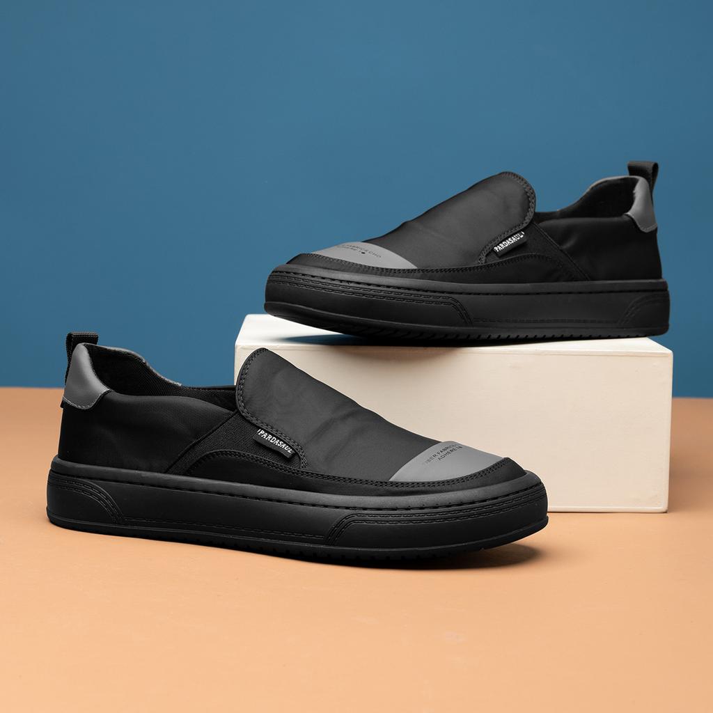 New Cloth Shoes Fashionable Lazy One-pedal Single Shoes Casual Board Shoes Men's Color Matching Breathable Casual Men's Shoes Canvas Shoes