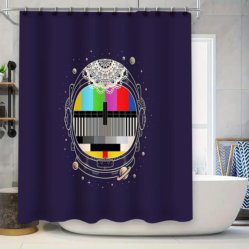 

Space Astronaut Shower Curtain Galaxy Universe Nebula Starry Sky Bathroom Decor Modern Home Decor Tapestry Wall Hanging Artistic W60H190(CM)-1 Pcs