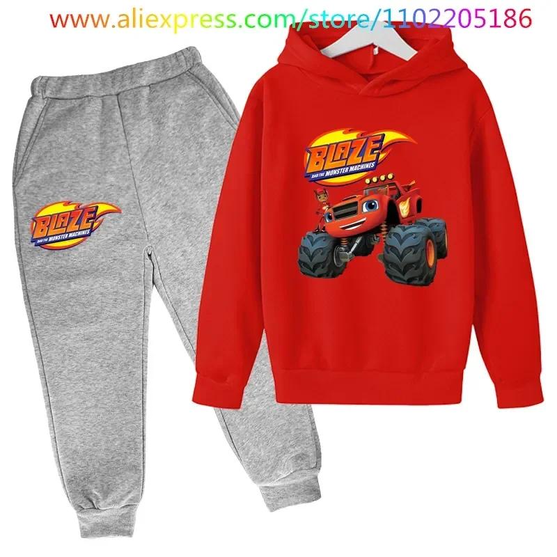 Topo De Bolo Blaze And The Monster Machines 4 bluza z kapturem ubrania dla dzieci ubrania dla dziewczynek dziecięcy jesienny garnitur chłopięca bluza i spodnie