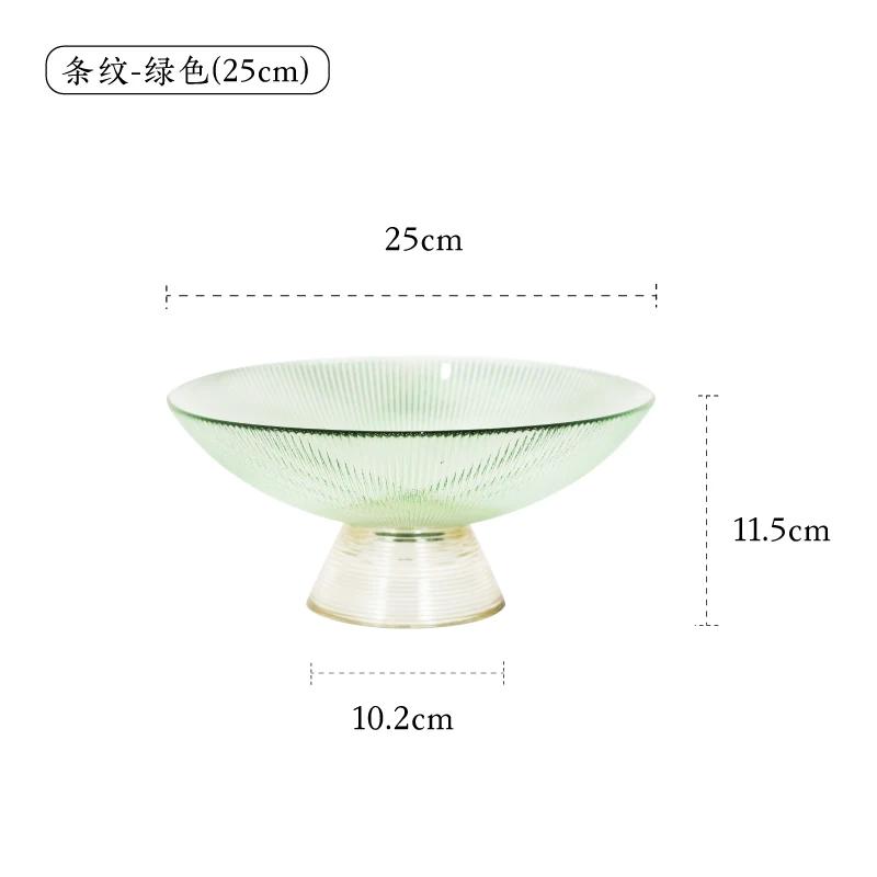 Transparent Glass Fruit Plate Round Shape Tall Feet Glass Bowl Fruit Salad Bowl Snack Tray Dish Dessert Plate Decorative Plates