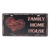 Text Signs Welcome Love Family Warm-Hearted Word Metal Plate Car License Tin Sign Wall Pin Up Tin Sign Retro Craft Iron Painting