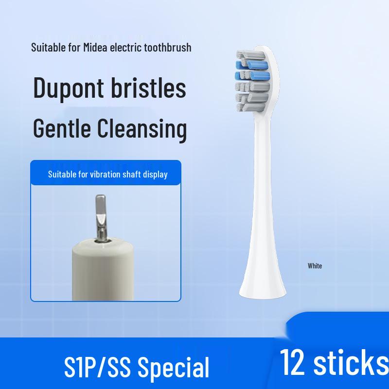 Replacement Soft Bristle Brush Head for Midea S1PX/S5/S1P/SS Electric Toothbrush (MC-AJ0101/02)