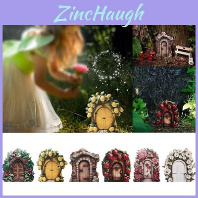 Garden Miniature Scene Wooden Ornament With Fairy Door For Home Decor