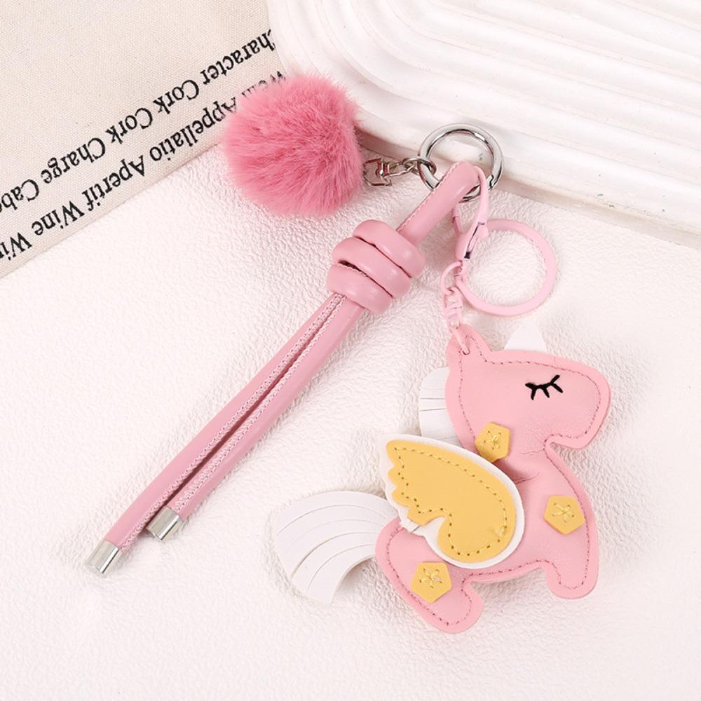Cartoon Zodiac Pony Bag Pendant Elegant Chinese New Year Gift Kawaii Horse Keychain Birthday Gift