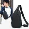 Men Bag Fashion  Solid Color Men Chest Bag Outdoor Casual Fashion One Shoulder Crossbody Bag Nylon USB Charging Shoulder Bags