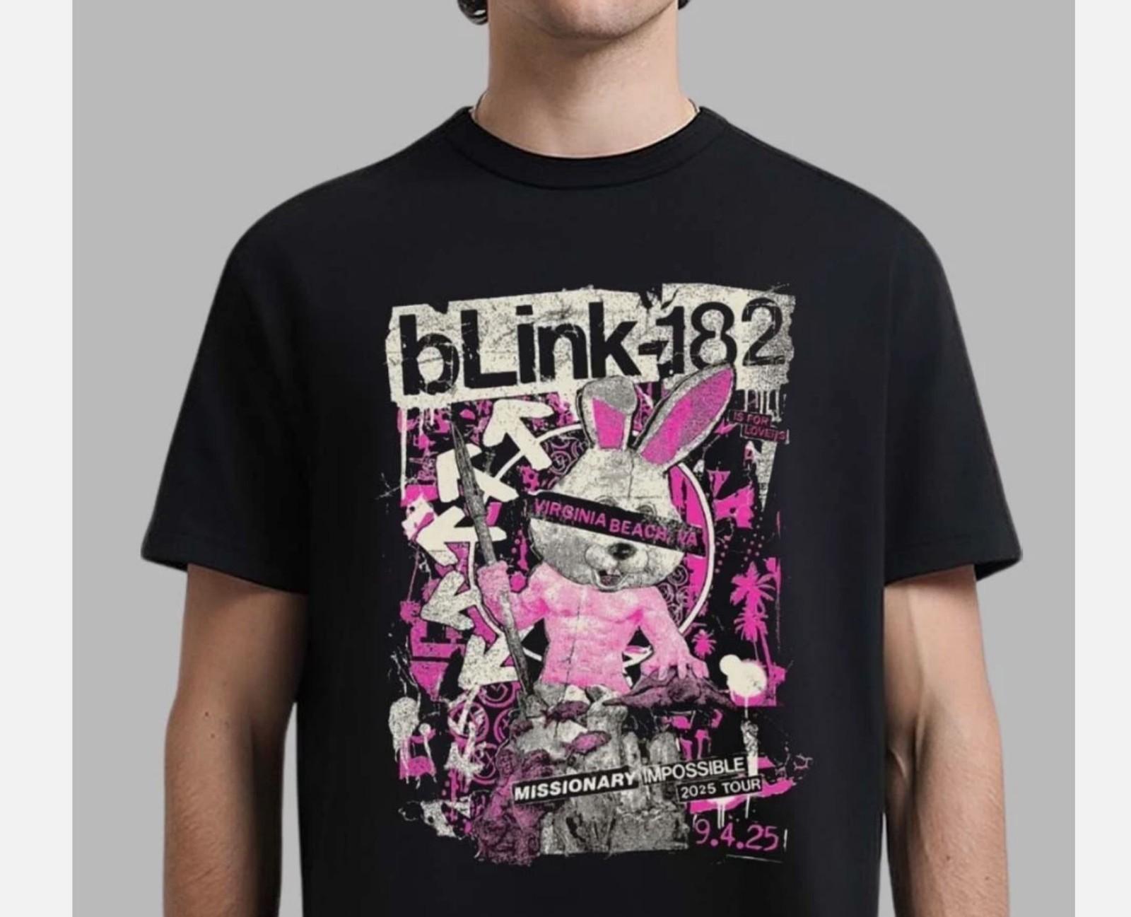 Blink 182 Virginia Beach VA 2026 Amphitheater On September 4 Fan Gifts T-Shirt XL