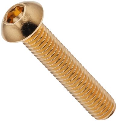 POSH M6X30 810820-030 Button Cap Bolts, Stainless Steel, 24K Gold Plated, Pack of 2