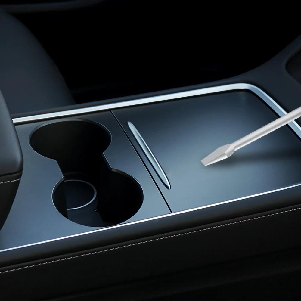 For Tesla Model 3 Y - Center Console Panel Sticker Wood Grain Film Carbon Central Control Cover Car Interior Accessories