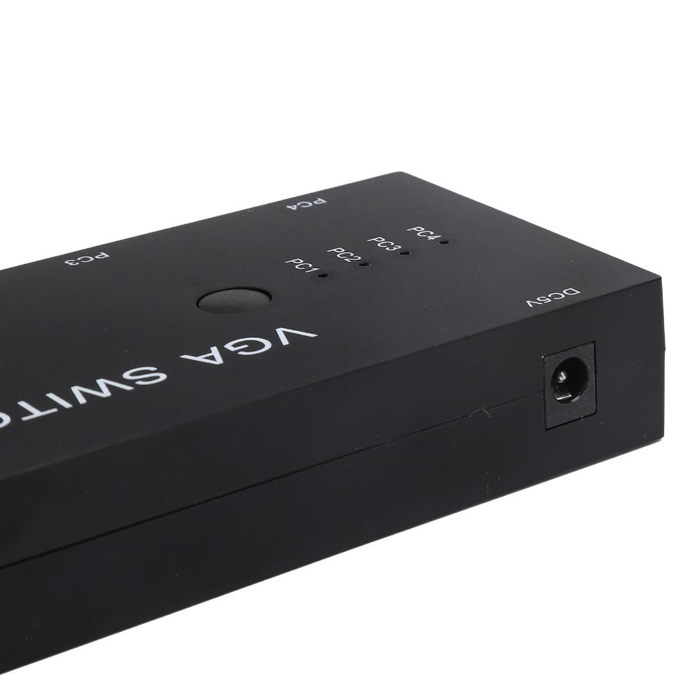 Plug and Play VGA Switcher 4 in 1 Out Video Converter for VGA/XVGA/SVGA/UXGA Computer Host
