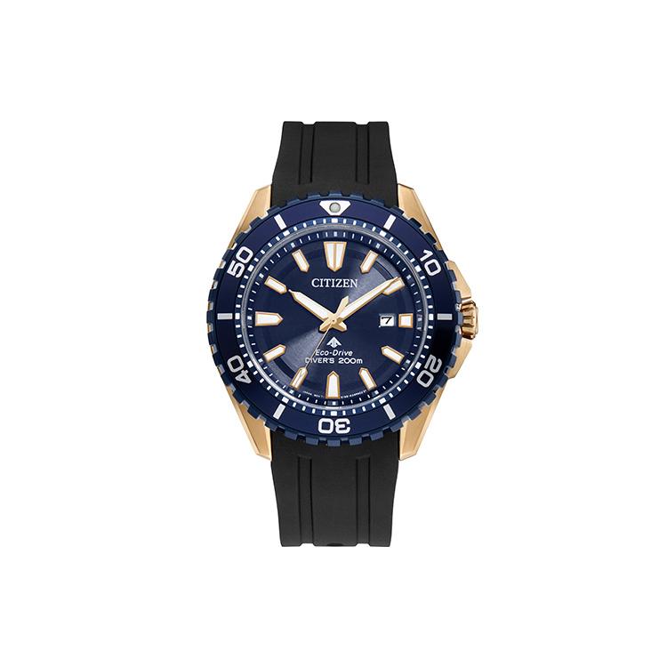 CITIZEN Sky Eagle Collection Light Powered Quartz Movement Rubber PU Strap Watch Unisex Blue Dial BN0196-01L Blue
