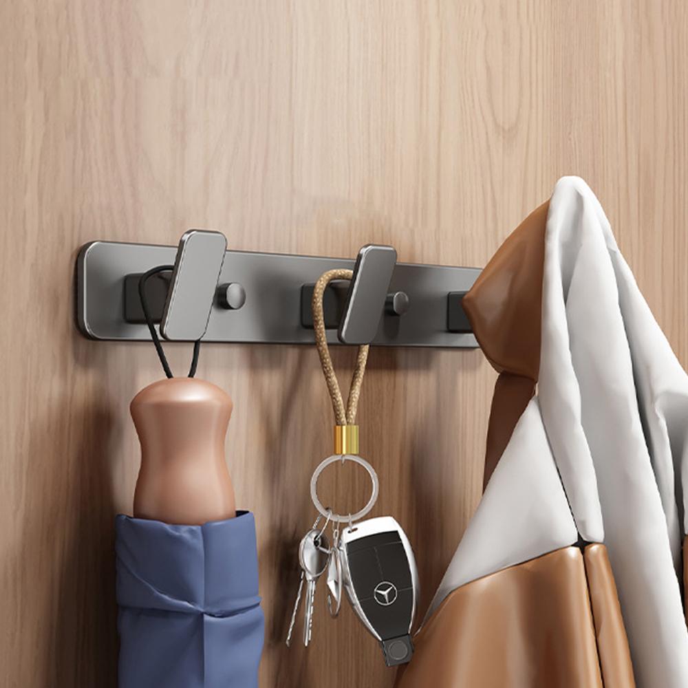 Coat Hook Wall Rack Hanger - Black Coat Rack with 5 Hooks Wall Hooks for Hanging Hat Key Bag Towel Wall Mount Coat Rack