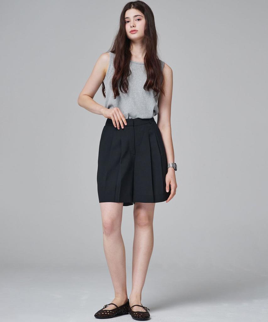 Marop 2208 Lightweight Double-Pleat Half Pants (Black)