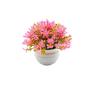 Plantas Artificiales en Maceta Flores Artificiales Adornos Pequeños Hierba de Cuatro Patas Pequeñas Plantas Verdes Hemisféricas