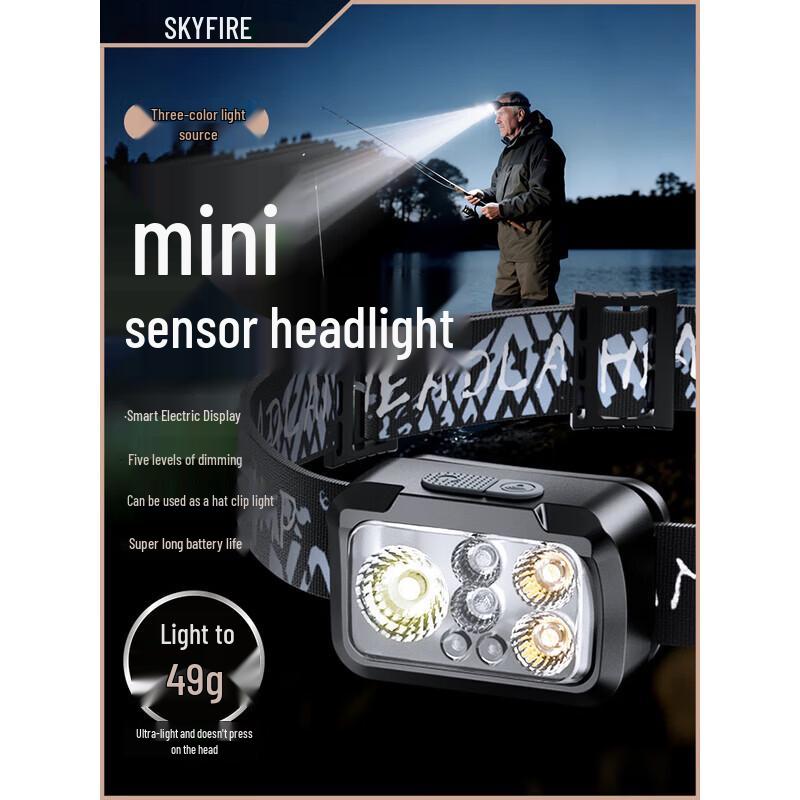 SkyFire wiederaufladbare Stirnlampe für den Außenbereich