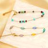 Titanium Steel Glazed Bead Pearl Bracelet, Sweet Crystal Natural Stone Colored Jewelry, High Sense Of Personality