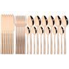 24Pcs Cutlery Set Stainless Steel Dinnerware Knives Fork Spoon Dinner Tableware Party Kitchen Flatware Silverware Set