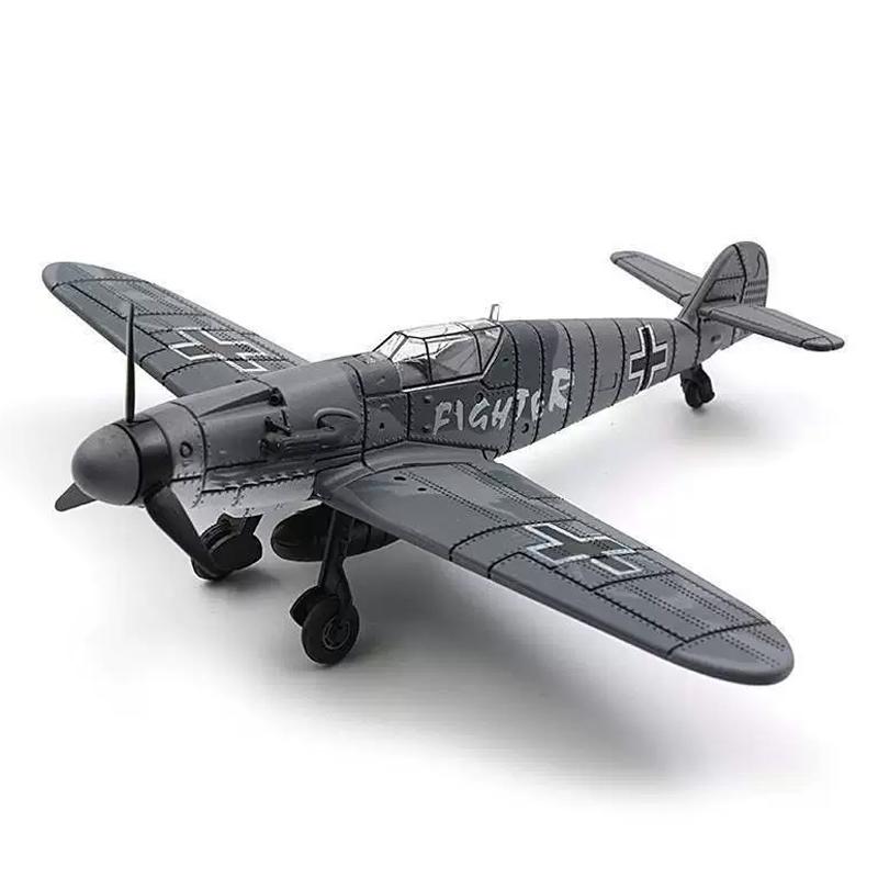 20cm 4D Boy Diy Toys Fighter Assemble Blocks Building Model Airplane Military Model Arms Germany BF109 UK Hurricane Fighter Gift