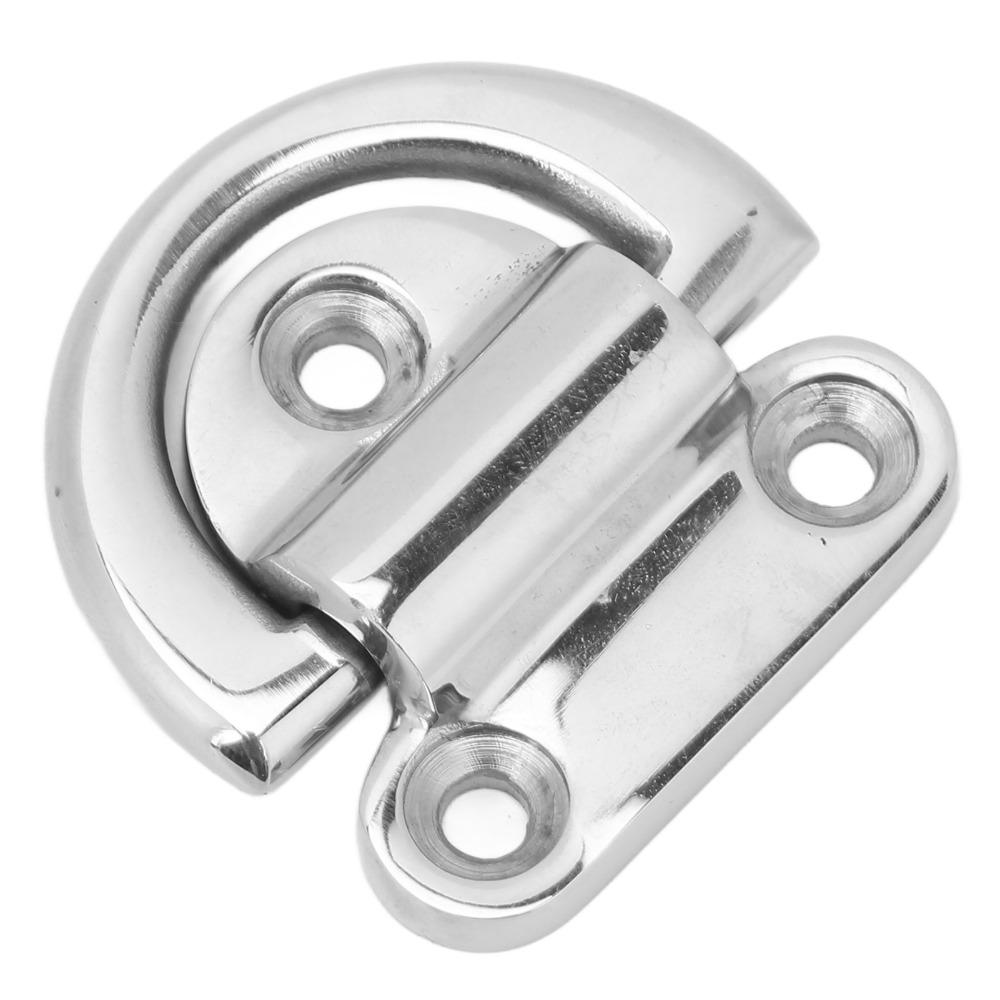 60*58mm Marine Folding Pad Eye 316 Stainless Steel D Ring Anchor Deck Folding Pad Eye  Marine Use