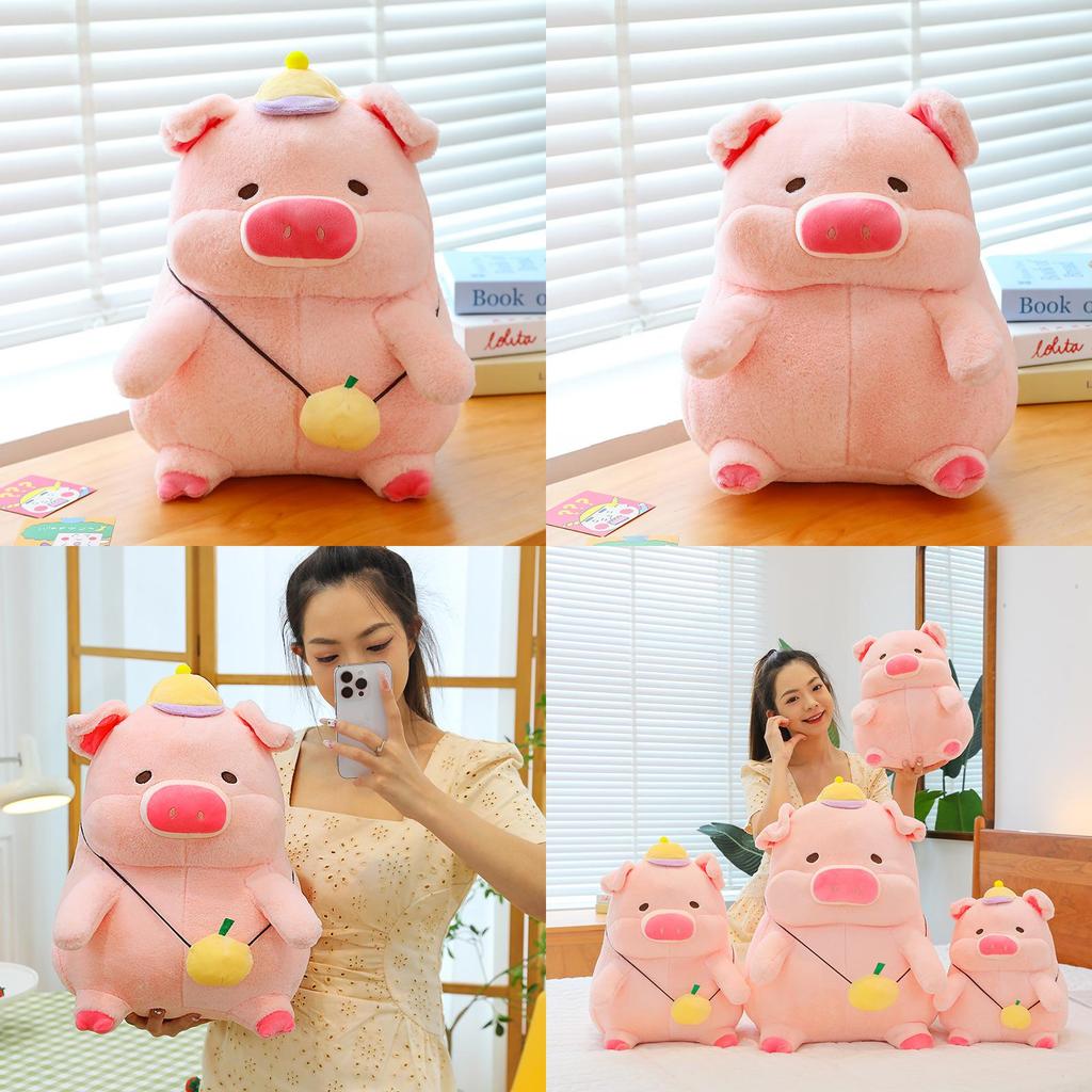 Mochila de Pelúcia Adorável Porquinha Lulu Boneco de Pelúcia Fofo Almofada Doce para Abraçar Presente