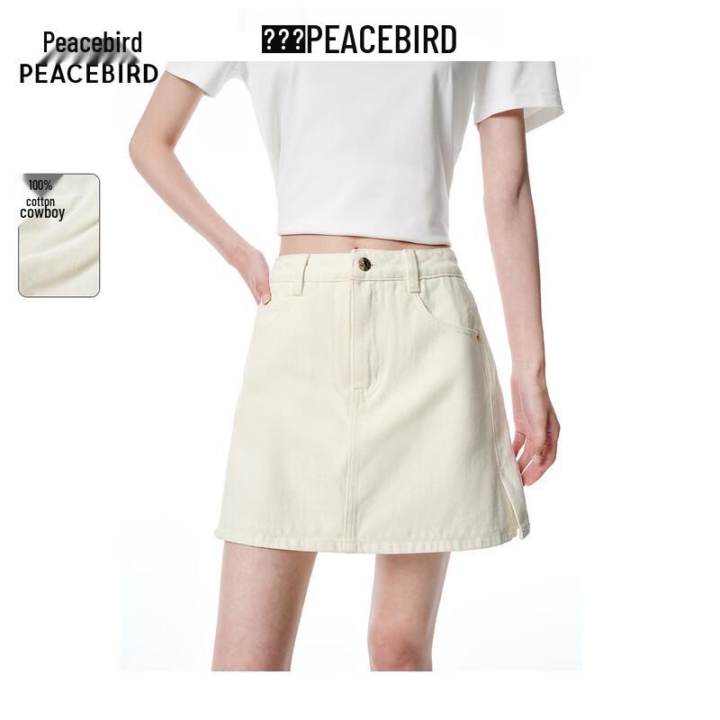 PEACEBIRD High-Waist Denim Mid-Length Shorts L