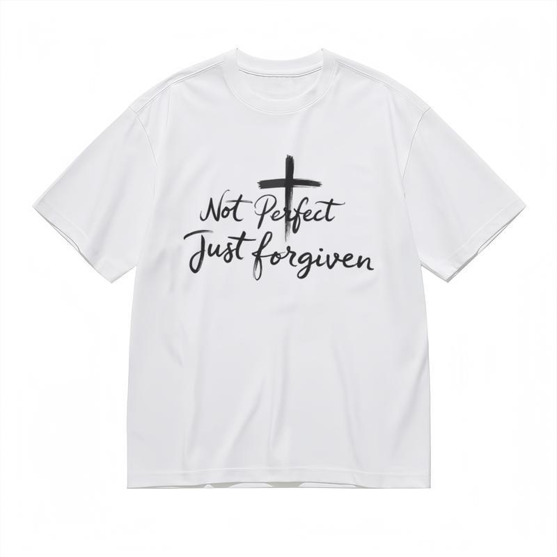 

Женская модная трендовая дышащая классическая футболка с ручной росписью «Прощение» L