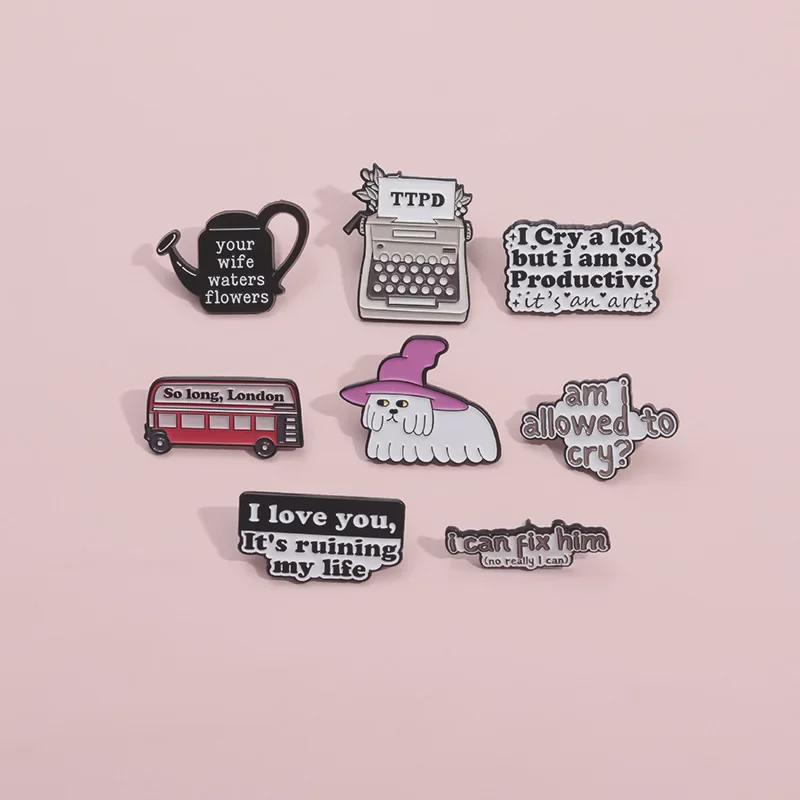 Χαριτωμένη Καρφίτσα με Αποφθέγματα Κινουμένων Σχεδίων: Μεταλλικό Καρφιτσάκι από Κράμα για Σακίδια Πλάτης