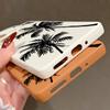 Coconut Tree Print Leather Texture Case For Xiaomi 13T Poco X7 X6 Redmi Note 14 Pro 13 12 11 Matte Shockproof TPU Soft Phone Cover