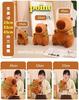 Merkmal Shop Plush Toy Capybara Animal Plush Toy Body Pillow Fluffy Cute Birthday Gift Interior Shop Decoration Turtle Bag Included (Medium 33cm)