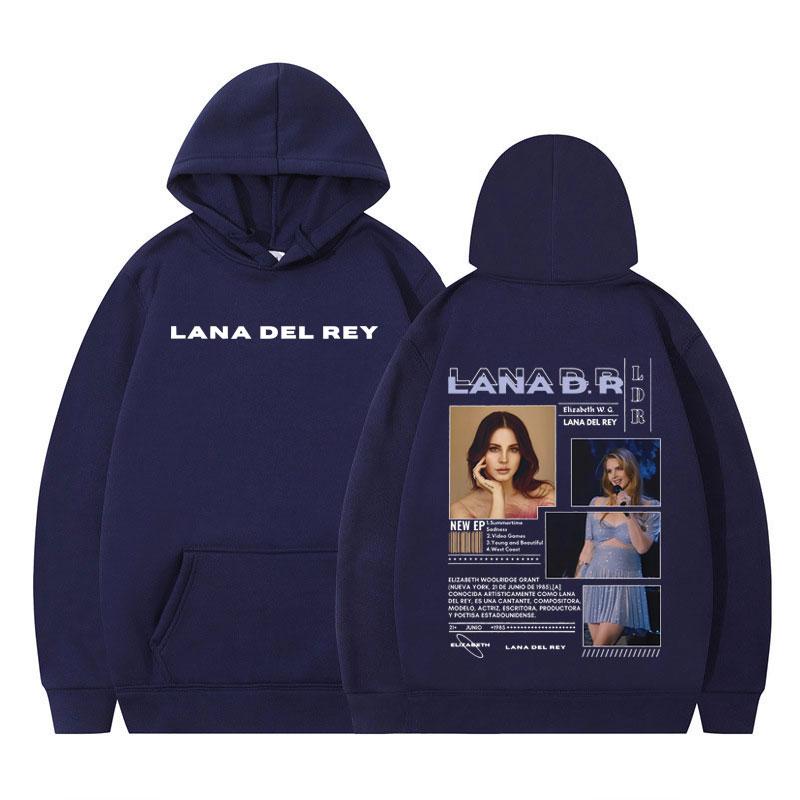 Lana Del Rey Hoodie mit doppelseitigem Print – Herren- und Damenmode im Harajuku-Stil – Lässiger Winterpullover mit langen Ärmeln – Hochwertiger Pullover