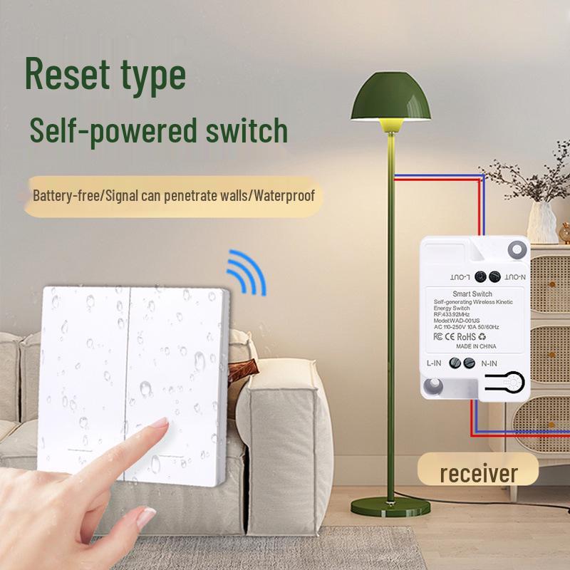 Battery-Free Wireless Switch: Easy Install, Multi-Control, Stick-On Design