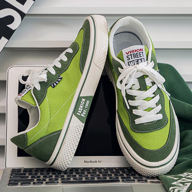Fashion Korean Pink Mens Vulcanized Shoes Low Cut Flat Canvas Shoes Men Comfy Breathable Casual Shoes Man Skateboard Shoes