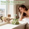 Cat Interactive Toys 3-Level Turntable Tower With Balls Self Play Cat Toys Indoor Games For Kitten Enrichment Stimulation