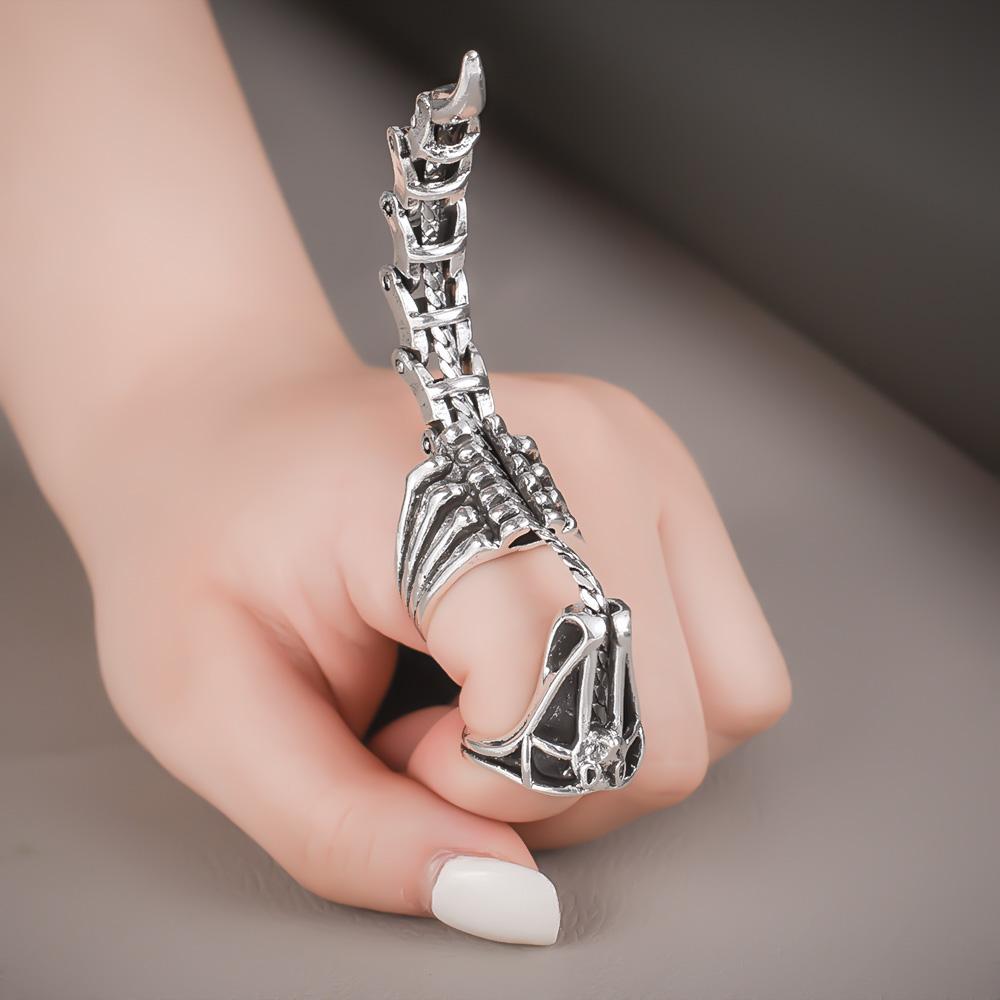 Verplaatsbare Schorpioen Ring Punk Sieraden Vingertop Speeltje Stressverlichting Vintage Gotische Rolpantser Knokkel Metaal Rock Volledige Vinger Ringen